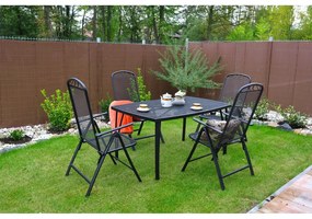 Čierna kovová záhradná stolička – Rojaplast