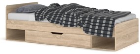 Jednolôžková posteľ s úložným priestorom Teyo 1S/90 - dub sonoma | BIANO