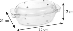 Sklenený pekáč s poklopom 21x35 cm GrandChef – Tescoma