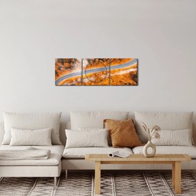 Obraz - Horská cesta (s hodinami) (90x30 cm)