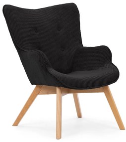 Čierne menčestrové kreslo Niko – Ropez