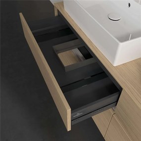 VILLEROY &amp; BOCH Collaro závesná skrinka pod dve umývadlá na dosku, 4 zásuvky, 1600 x 500 x 548 mm, Nordic Oak, C13700VJ