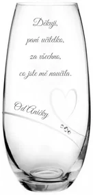 Dekorant Váza pre pani učiteľku Romance s kamienkami Swarovski 25 cm
