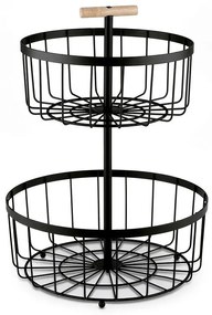 Košík na ovocie, 2-poschodový, okrúhly, 38,5 x 29 cm