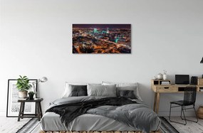 Obraz na plátne Varšava Mesto nočné panorama 120x60 cm