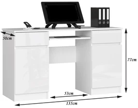 PC stolík Bahadur  (biely lesk). Vlastná spoľahlivá doprava až k Vám domov. 1069651