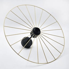 Luster na tyči MONTANA 1xE27/15W/230V pr. 45 cm zlatá/čierna