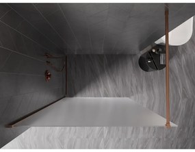 Mexen, Mexen Kioto-X sprchová stena 60 x 200 cm, matná 10 mm, brúsená meď - 800-060-101-65-30-X