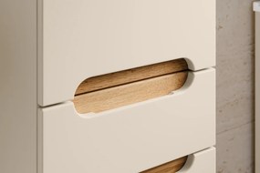 Vysoká koupelnová skříňka Bali 80-35-2D1S kašmírová/dub wotan