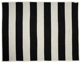Čierno-biela deka s prímesou vlny 140x180 cm Bob Black Vanilla – Pappelina