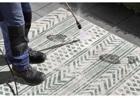 Zeleno-krémový vonkajší koberec NORTHRUGS Biri, 120 x 170 cm