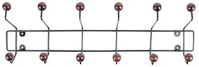 Nástenný vešiak Saturnus PT2954 (54 cm) – čierny s tmavohnedými guličkami