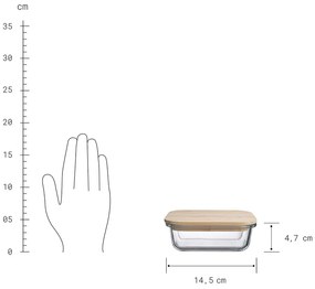 NATURALS Desiatový box s bambusovým vekom 400 ml - číra/prírodná