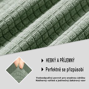 Elastický žakárový poťah na dvojmiestnu pohovku BestBerg / šalviová