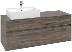 VILLEROY &amp; BOCH Collaro závesná skrinka pod umývadlo na dosku (umývadlo vľavo), 4 zásuvky, 1400 x 500 x 548 mm, Stone Oak, C13200RK