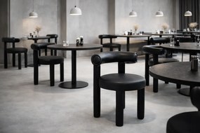 Designová jídelní židle Leith umělá kůže černá
