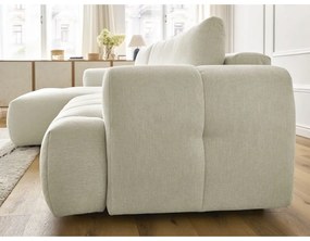 Béžová rozkladacia/s úložným priestorom rohová pohovka (ľavý roh/s leňoškou) Fuji – Bobochic Paris