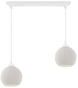 Závesné svietidlo Riffle Round, 2x biele sklenené tienidlo, w