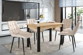 Vintino Jedálenský stôl ZENOX 120-160cm × 70 cm  – dub artisan / čierna