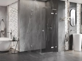 Mexen Lunar L, 1-krídlový sprchový kút, pravý, 90 x 90 cm, 8mm číre sklo, chrómový profil, 834L-090-090-01-00-P
