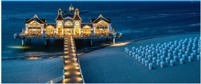 Obraz - hotel na pláži (120x50 cm)