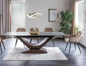 SI Čerešňová zamatová stolička béžová