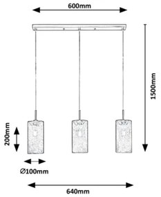 Rabalux - Luster na lanku 3xE14/25W/230V