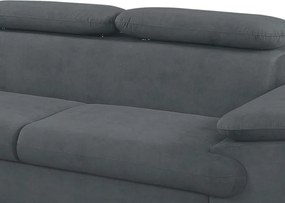 Rohová sedacia súprava Scala, ocelovo šedá látka, ľavý roh