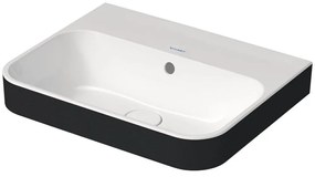 DURAVIT Happy D.2 Plus obdĺžniková umývadlová misa bez otvoru, s prepadom, 500 x 400 mm, biela/antracit matný, 2360506160