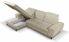 Rozkladacia rohová čalúnená sedacia súprava v tvare L ALTA ľavá béžová