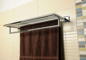 Sapho Sapho, X-SQUARE polička na uteráky s hrazdou 650x110x215mm, chróm, XQ601