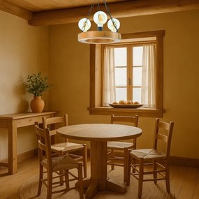 Luster na reťazi IOS 3xE27/60W/230V pr. 30 cm buk