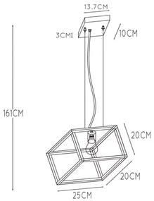 Lucide 00425/01/30 - Luster na lanku FABIAN 1xE27/40W/230V