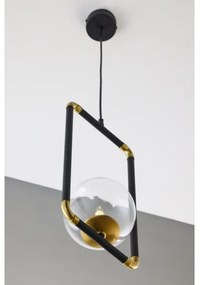 Jupiter 2023 - Luster na lanku ZAFRA 1xG9/10W/230V čierna/zlatá/číra