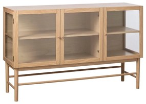 Vitrína z dubového dreva v prírodnej farbe 88x140 cm Elba – Unique Furniture