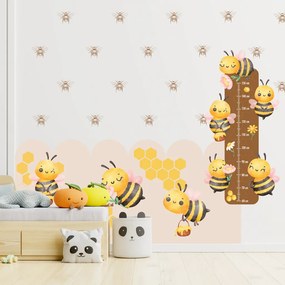 240x120cm Včielky - sada textilných nálepiek na stenu Veľkosť oblúkovej tapety: 180 cm