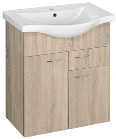 Aqualine Aqualine, KERAMIA FRESH umývadlová skrinka 60x74x33,7cm,dub platin, 50066