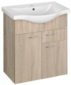 Aqualine Aqualine, KERAMIA FRESH umývadlová skrinka 60x74x33,7cm,dub platin, 50066