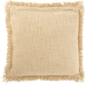 Béžový zamatový vankúš so strapcami Fringe - 50*9*50 cm