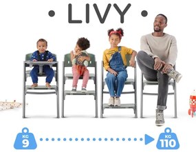 KINDERKRAFT SELECT - Detská jedálenská stolička 3v1 LIVY Premium Aster pink