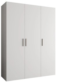 Šatníková skriňa 150 cm Borry 1 (biela + strieborná). Akcia -67%. Vlastná spoľahlivá doprava až k Vám domov. 1125759