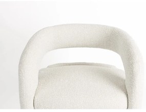 Biele kreslo z textílie buklé Nova – White Label