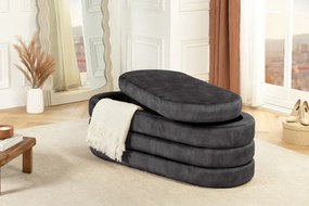 Dizajnová lavica s úložným priestorom GREY VELVET 115 cm – štýlový úložný box