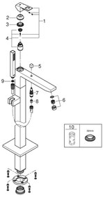 GROHE 23672001 - Vaňová batéria EUROCUBE 298 mm lesklý chróm