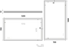 Nimco LED zrkadlo 1200x700 - ZP 13006