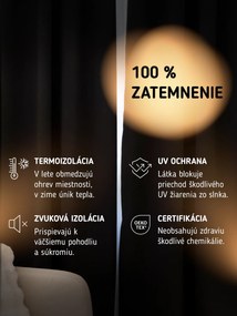 Blackout závesy Elias prírodná - 140 × 160 cm (2 ks) - krúžky