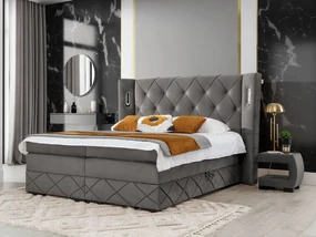 Kontinentálna posteľ Banjul Lux, Rozmer postele: 140x200, Dostupné poťahy: Kameleon 04
