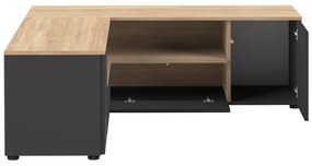TV stolík v dekore duba v čierno-prírodnej farbe 130x46 cm Angle – TemaHome