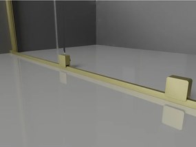 Mexen Velar L, sprchový kút s posuvnými dverami 100 x 110 cm, 8mm číre sklo, zlatá matná, 871-100-110-03-55