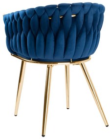 Jedálenská stolička COFTON zamatová, zlatá / granátová